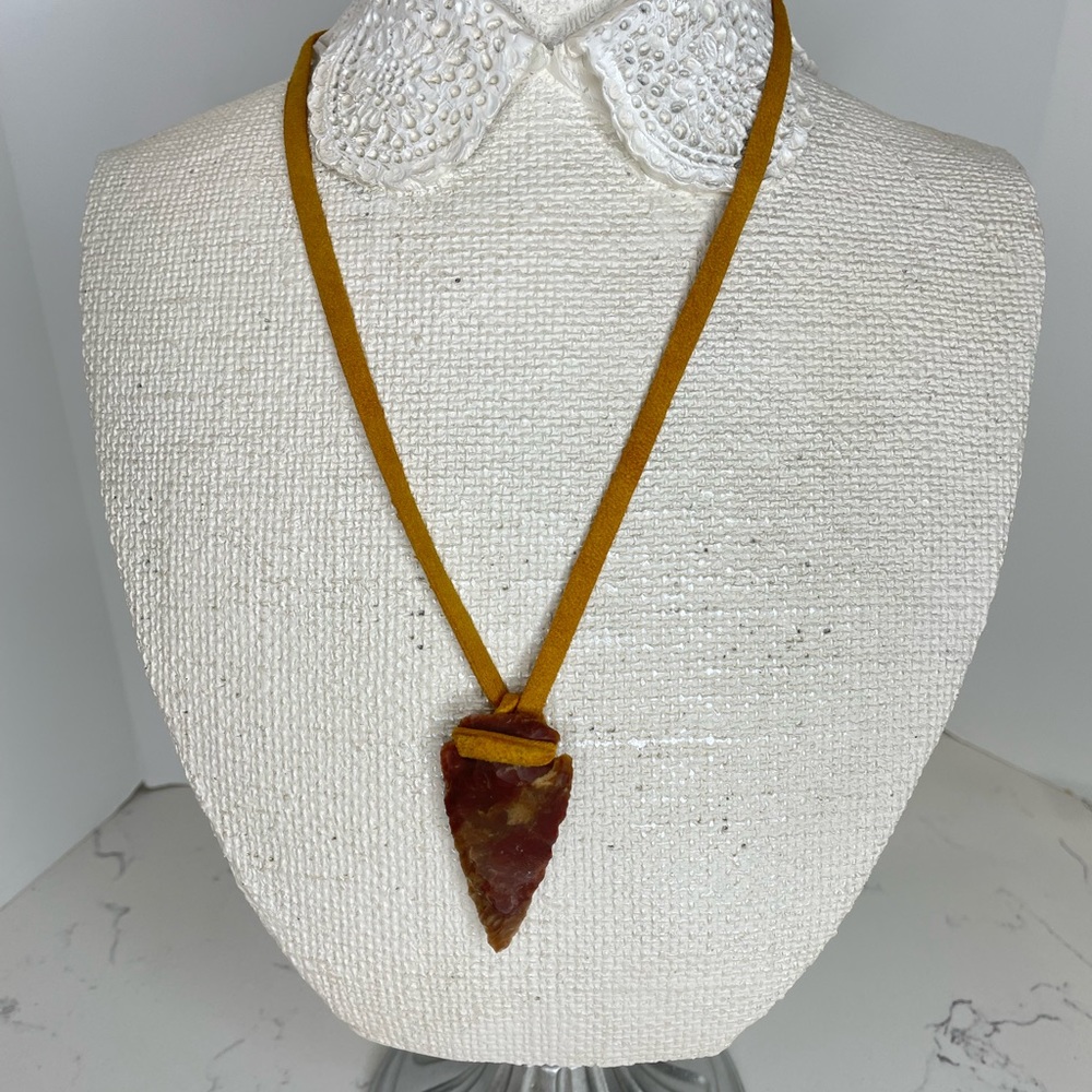 Natural stone Arrowhead necklace